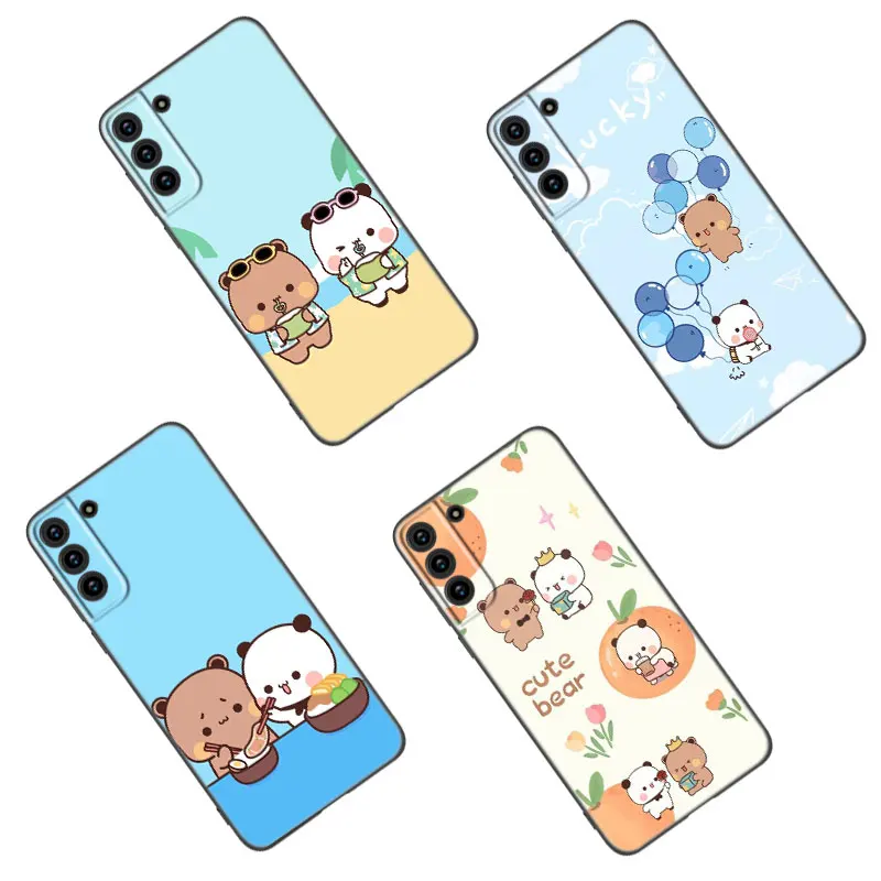 Cute BuBu DuDu Black Silicone Phone Case For Samsung Galaxy S23 S21 S20 FE S24 S22 Ultra S10E S10 S9 S8 Plus