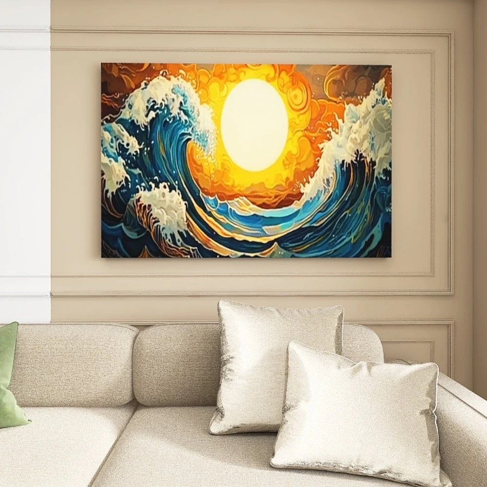 

1.5-Inch Thick Pine Solid Wood Frame, Canvas Wall Art, Birthday Gift Art Wall Painting, Bedroom, Office, Living Room