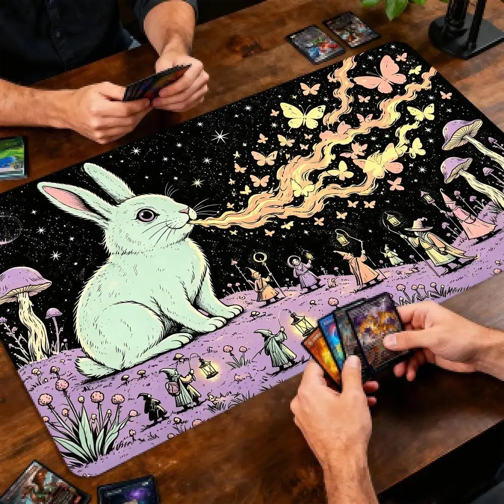 Giant Magic Rabbit MTG&TCG Tabletop Game Mat Magic Party Playmat Durable Rubber for Games 35X60cm Mouse Pad PC Offices Desk Mats