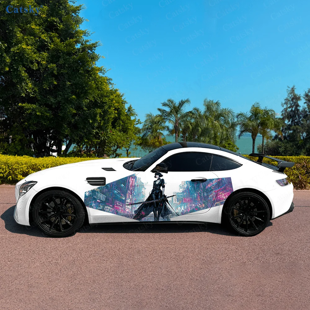 

Виниловая наклейка Cyberpunk Beauty City для автомобиля, самоклеящаяся наклейка из ПВХ, подходит для грузовиков, внедорожников, украшения, автоаксессуары, подарок