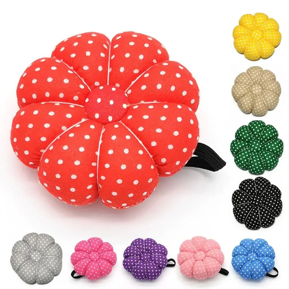 

Pumpkin Shape Needle Pin Cushion Wrist Strap Mini Fabric Wrist Needle Pad Pin Holder Needle Organizer for Knitting Sewing Tools