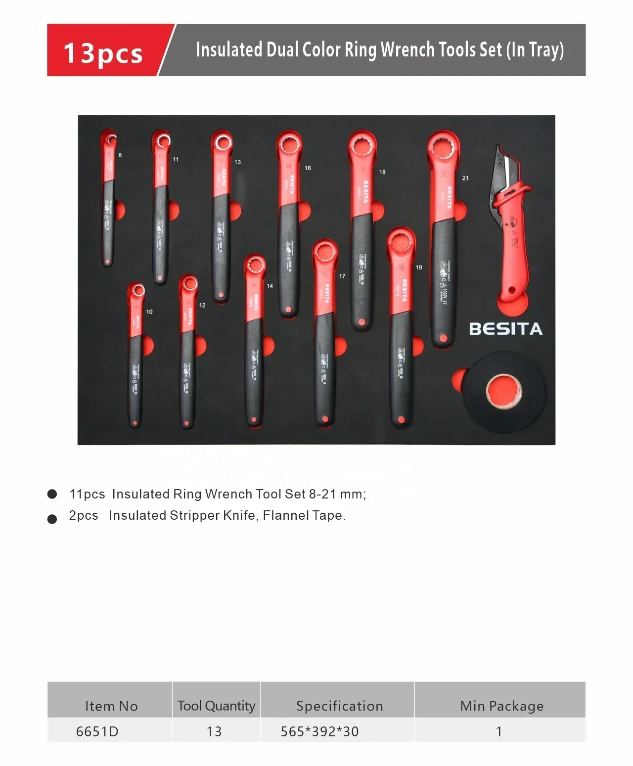 13-piece Insulated Two-color Torx Wrench Tool Holder Set Suitable For Electric Vehicle Maintenance