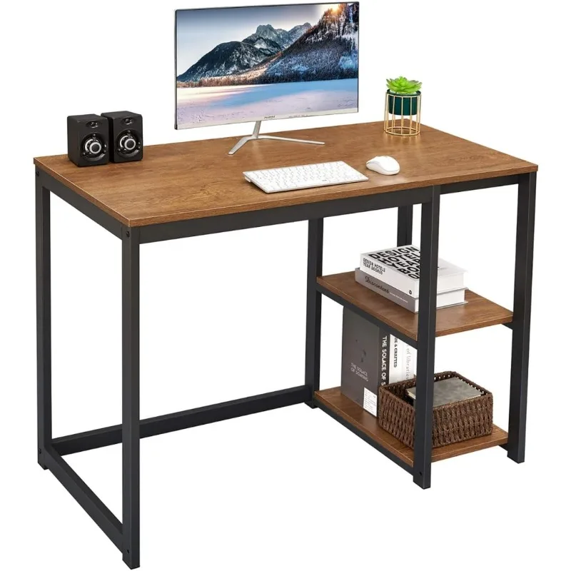 

Computer Desk 47 inch with 2 Shelves, Sturdy Home Office Desk with Large Storage Space, Modern Desk,Study Writing Laptop Desk