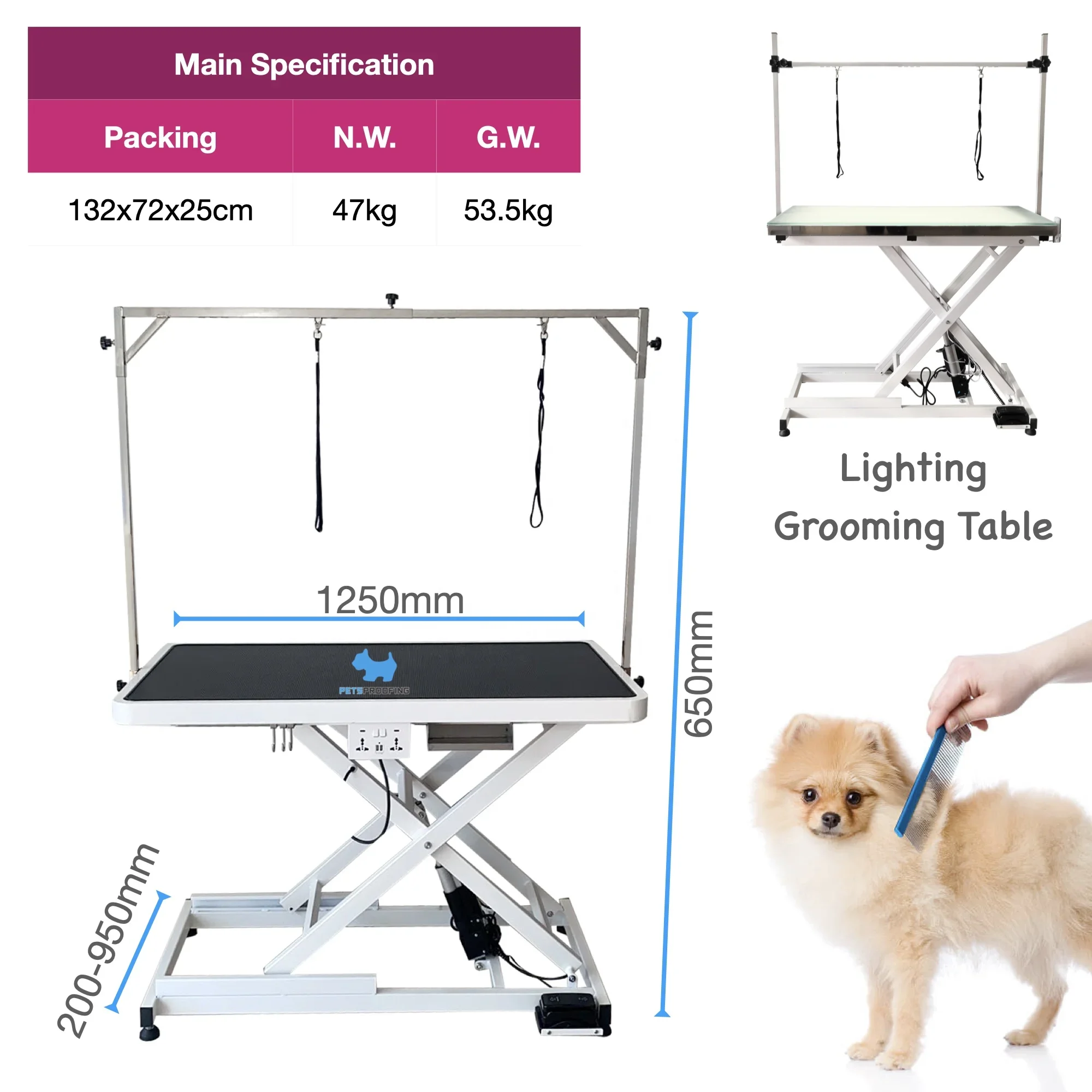 Professional Grade Multi-functional Electric Lifting And Folding Beauty Equipment, Small Animal Dog Pet Beauty Table