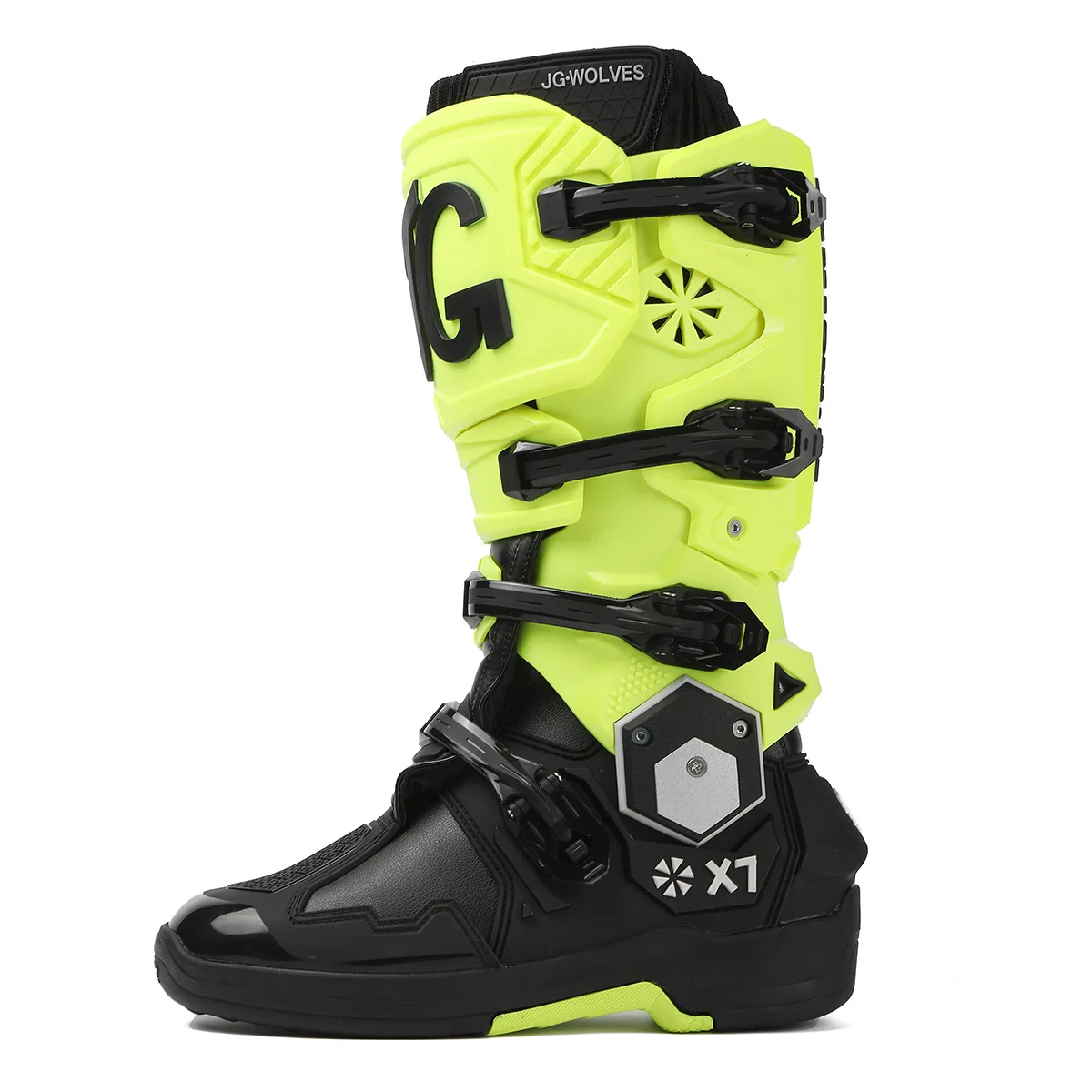 X7 JG WOLVES Professional Motorcycle Boots Mens Long Motocross Off Road Racing Boots Wear Resistant Botas MX Contest Shoes