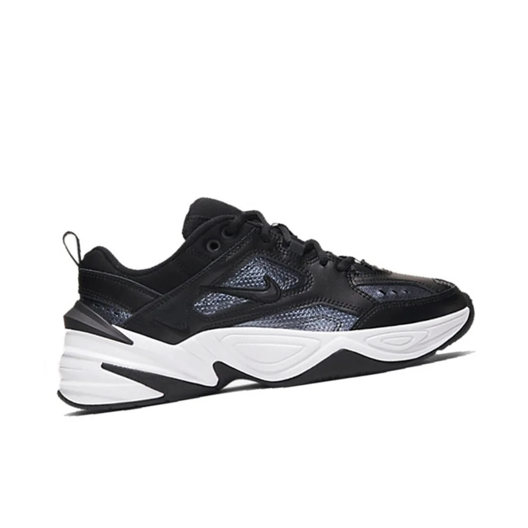 Nike Original M2K Tekno Low sepatu wanita, sneaker klasik Retro kasual tebal, ringan warna hitam putih musim dingin