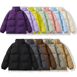 Unisex Autumn Winter Warm Parka Jacket Men Women Yellow Purple Pink Fleece Casual Parkas Outerwear Mens Coats Clothes 12 Colors