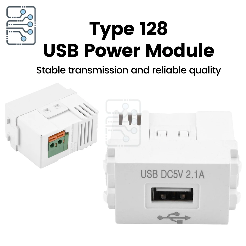 Type 128 USB Power Module 220V Socket 5V2.1A Mobile Phone Charging Module Power Socket Conversion Switch Adapter