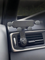 New Gravity Car Phone Holder for Air Vents – 4-Point Anti-Slip Clamp + Fan Blade Stabilizer, Compact & Non-Blocking Design, Tilt