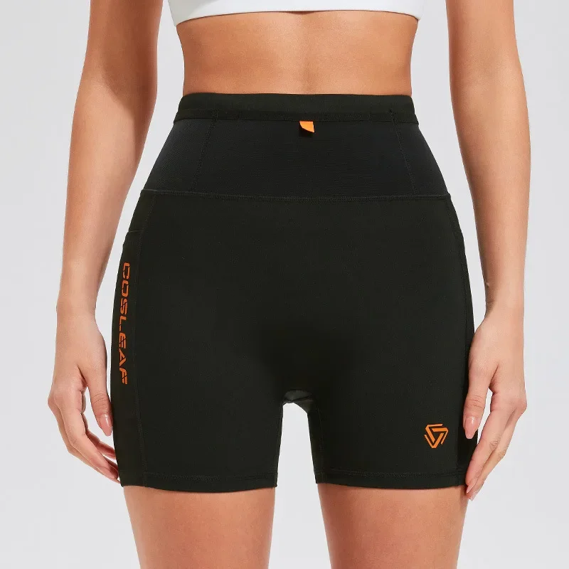 High Waist Shorts Women Men Biker Cycling Pants with Pocket Sport Gym Fitness Workout Clothes Running Jogging Suit 2025 Black