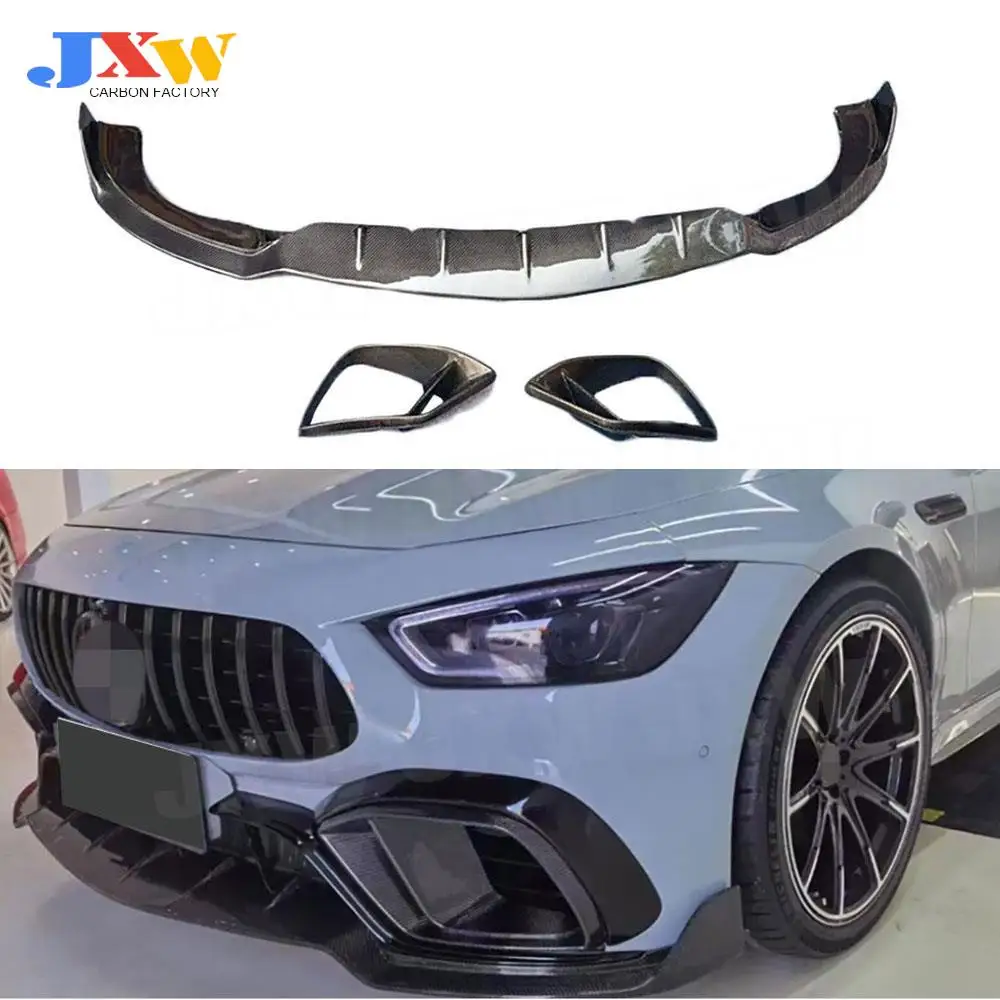 

Dry Carbon Front Bumper Lip Spoiler With Air Vent For Benz AMG GT63 GT63S 4Door 2019-2023 Front Bumper Chin