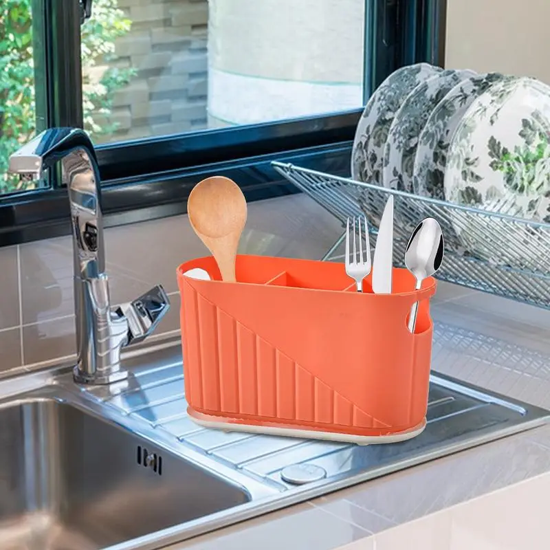 Kitchen Utensils Holder Cutlery Drainer Large Capacity Utensil Rack Chopstick Storage Organizer Tableware Bucket Kitchen Tools