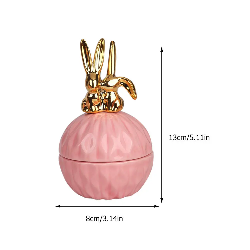 Ceramic Ring Jewelry Box Pink Candy Container Creative Storage for Candy Snacks Gift Bottle Party Decor
