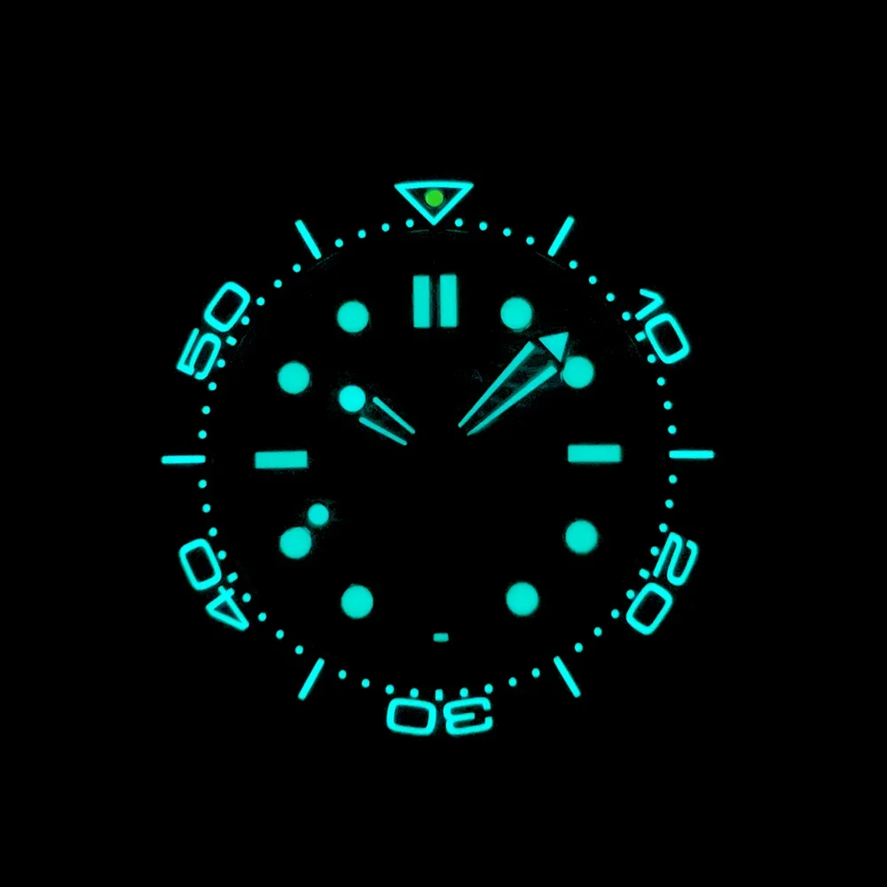 PHYLIDA-reloj automático con esfera verde, pulsera sólida de cristal de zafiro, 200M, WR 20Bar, PT5000, MIYOTA, nuevo