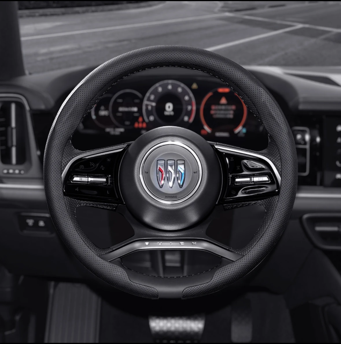 

8D Napa leather Car Steering Wheel Cover for Buick Enclave Envision Lacrosse Encore GX Avenir ST Sport Regal Sportback TourX GS