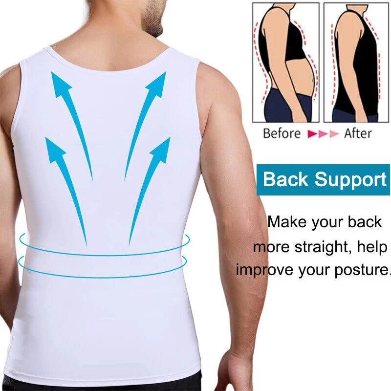 MenSlimming Vest Body Shaper Waist Trainer Corset Compression Tank Tops Undershirt Abdomen Slimming Shapewear Fat Burn Fitness