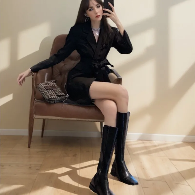 Short Blazer Black Dresses for Women, Sexy V-Neck, High Waist, Slim Bandage, Office Lady Dress, 2025 Fashion blazer de mujer