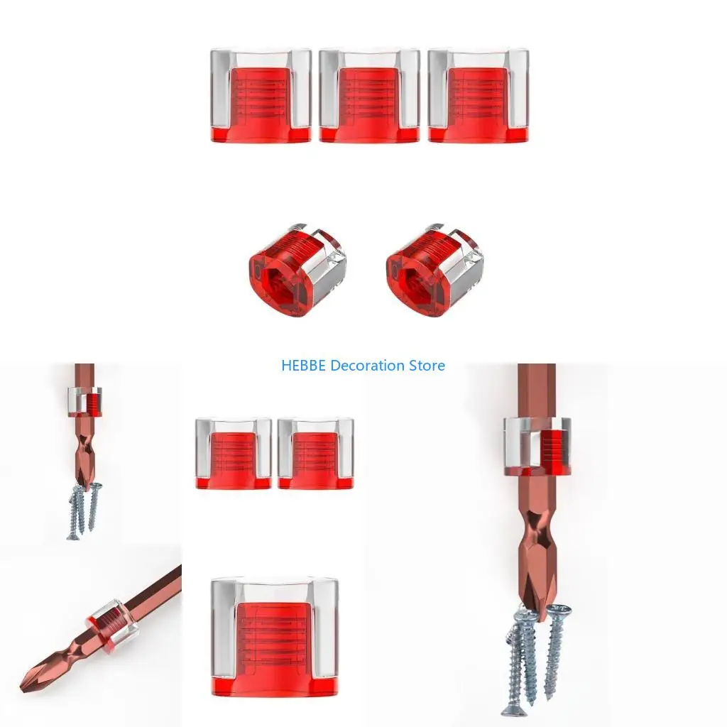 B0KC Screwdriver Bit Rings 1/4'' Screwdriver Bit Head Magnetizer