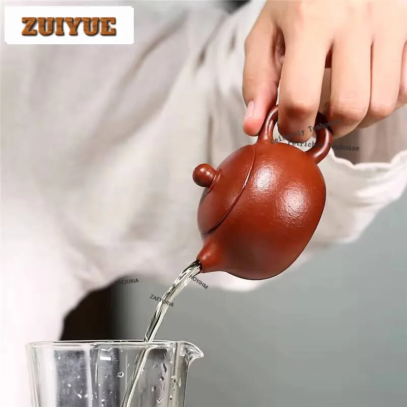 

140ml Yixing Purple Clay Teapots Handmade Xishi Pot Raw Ore Zhu Mud Kettle With Filter Chinese Zisha Tea Set Collection Craft