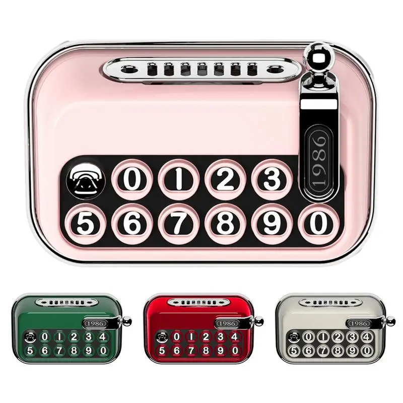 Car Phone Number Plate Typewriter Shaped Dashboard Car Stop Telephone Number display Trouble-Free Parking for Auto Accessories