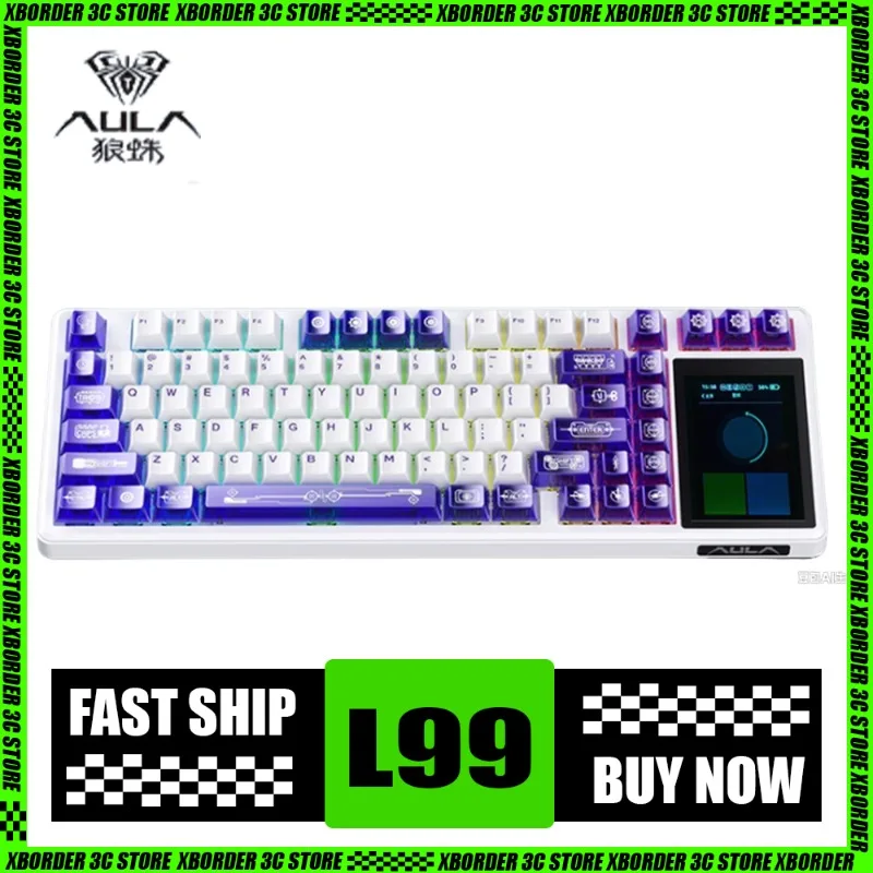 

AULA L99 Экран Дисплей Механическая клавиатура IPS Сенсорный экран Полная клавиша с возможностью горячей замены 3 режима Bluetooth Офисные игры Специальный