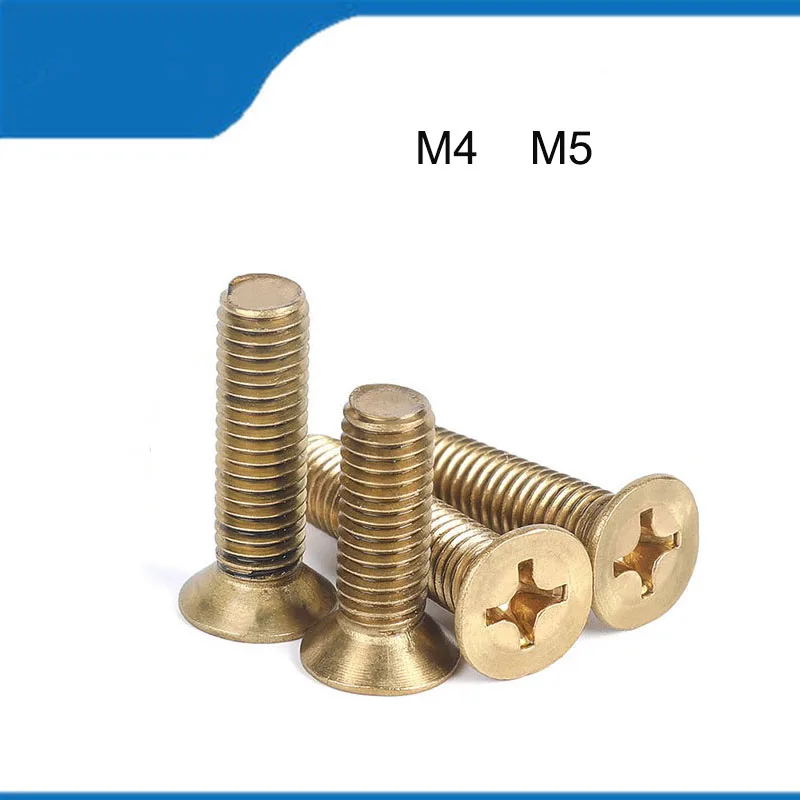 

Hot Sell High Quality M4 M5 50PCS Brass Cross Recessed Countersunk Head Machine ScrewsCountersunk Head Screw Bolt