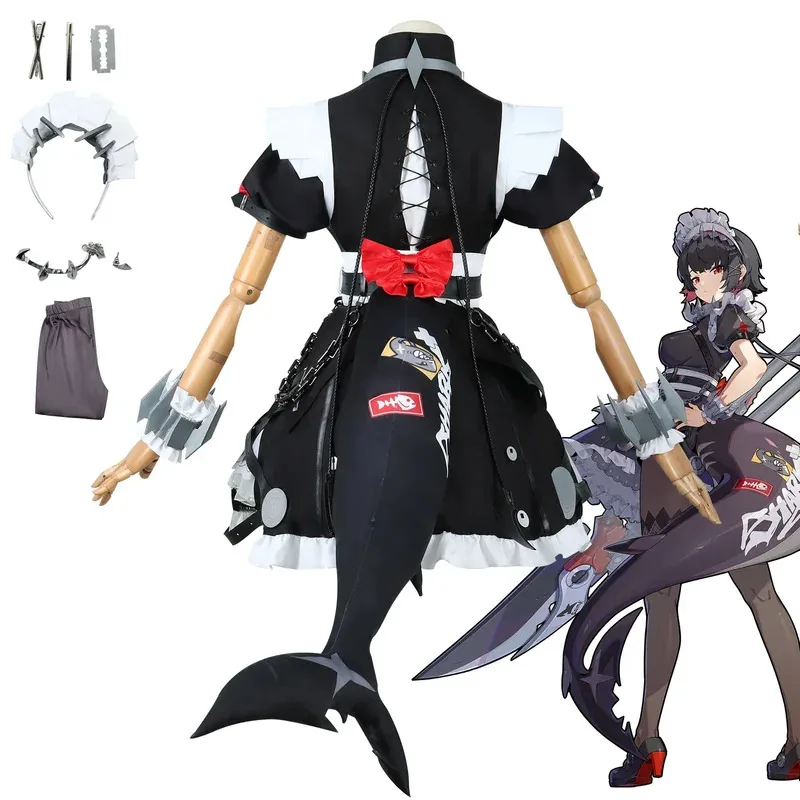 2025 aaa Zenless Zone Zero Props ZZZ Joe أزياء تنكرية فستان ذيل شعر مستعار مجموعة كاملة من Ellen