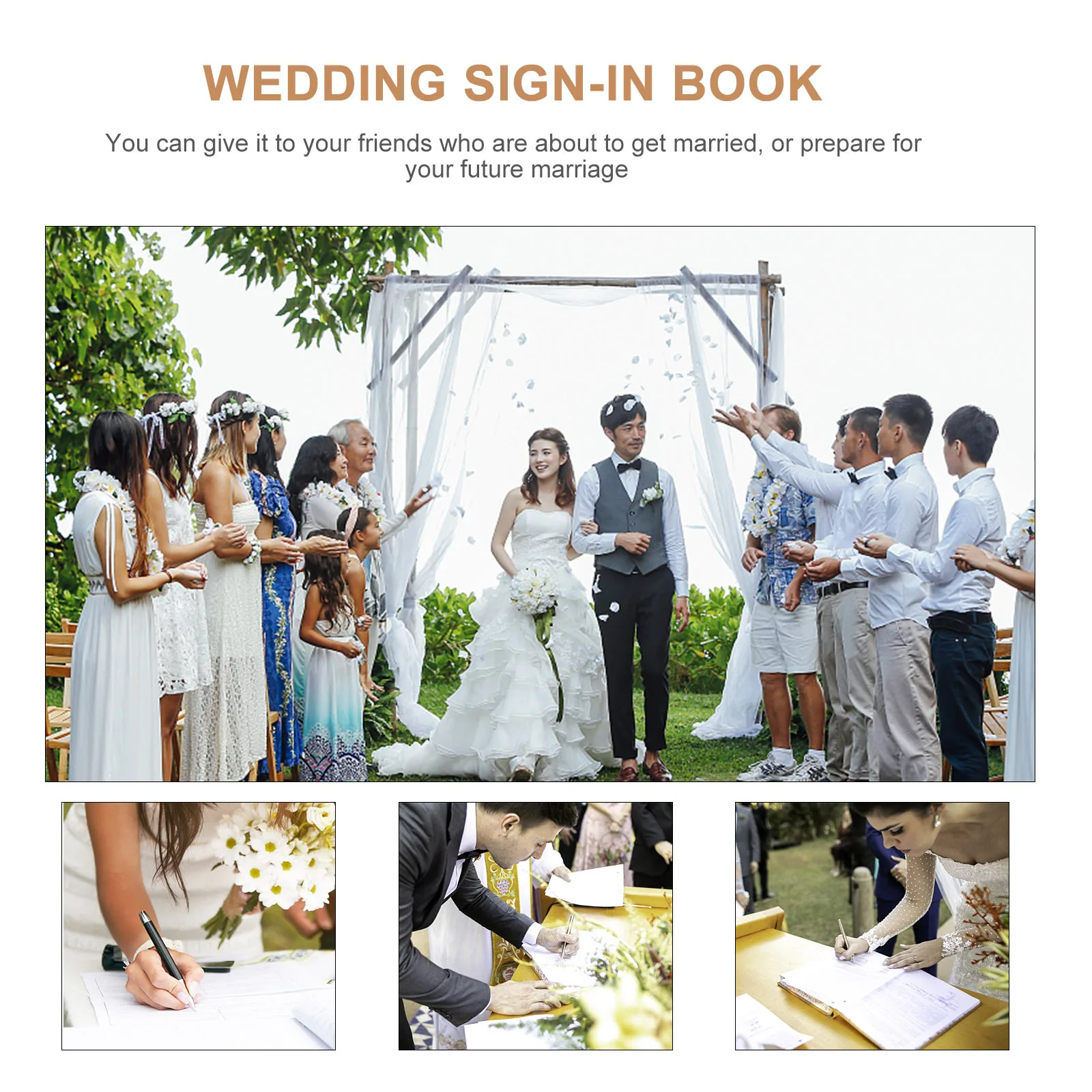 

Rustic Wedding Guest Book 40 Pages Attendance Book for Wedding Events Signature and Souvenir Recording