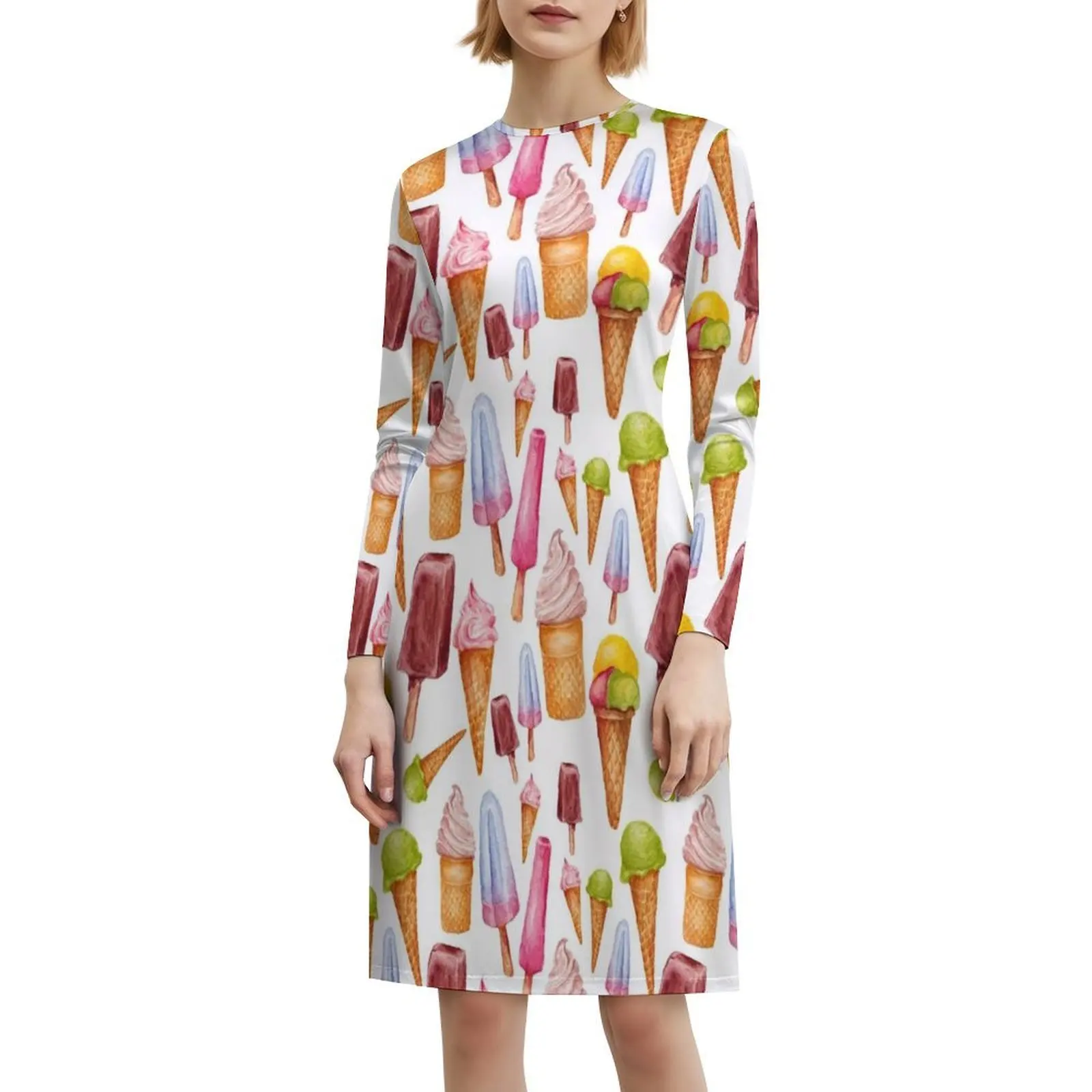 آيس كريم نمط بوهو شيك فستان أنيق موضة شاطئ حفل زفاف ثوب نمط الآيس كريم المائية المياه الملابس النسائية #6