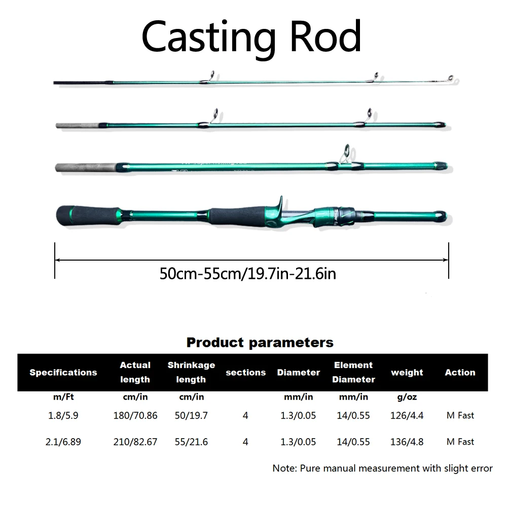 SIECHI Casting Spinning Angelrute 1,8 m 2,1 m Ultraleichte Carbonfaser-Rutenstange 4-teilig mit EVA-Griff 7-20 g Ködergewicht – Detail 4