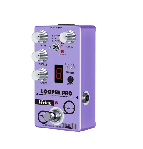 Imagen 2 del producto Vivlex Looper Pro Pedal de guitarra multiefecto Pedal de bajo con Reverb Chorus Delay Tuner Looper Combinación de efectos RE-V5