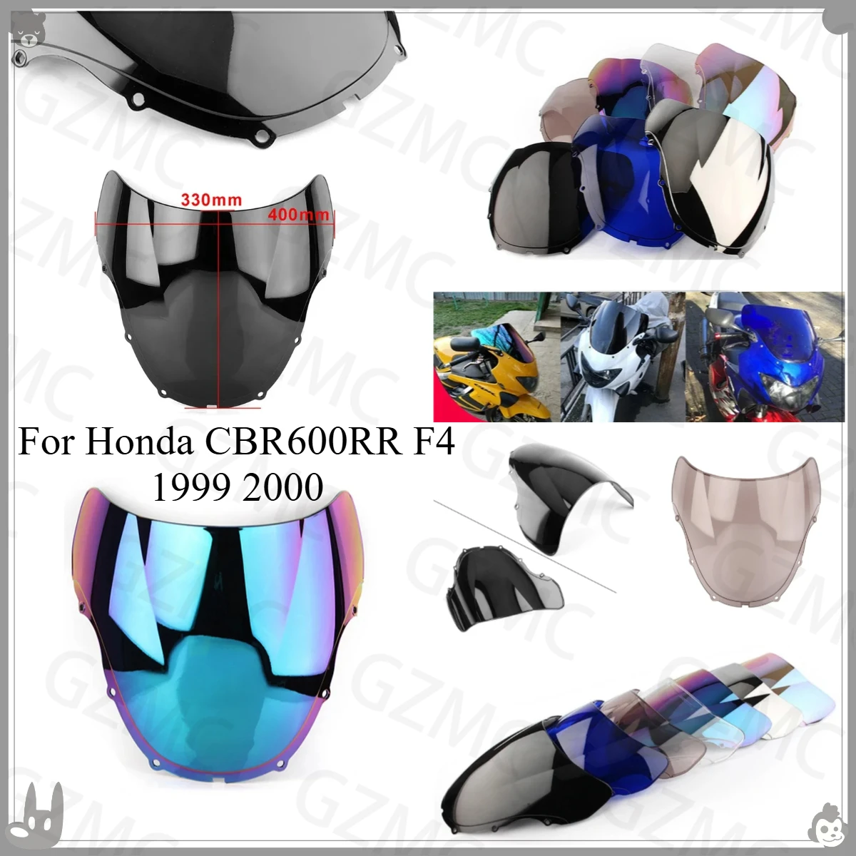 Motorcycle CBR 600RR F4 Wind Deflector For Honda CBR600RR 1999 2000 Double Bubble Windshield Deflector Protector WindScreen