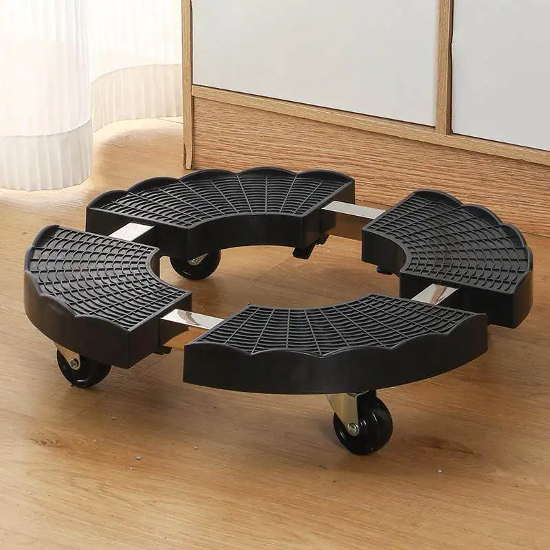 Wheeled mobile thermal insulation bucket rack, soup bucket rack, large bucket bracket, flower pot tray, floor fan, air condition