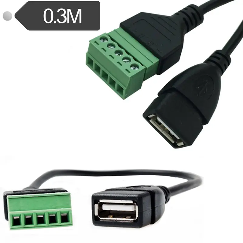 Solderless USB Connector USB AM/AF Printing BM/BF Micro 5P/Mini 5P Male and Female Green Solderless Terminal Connection Wire