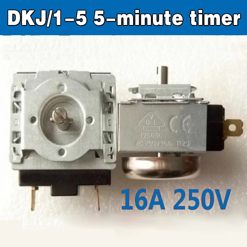 Oven timer with 5-minute mechanical chime for bread machine and toaster Iron shell 16A 250V Resistant to high temperatures