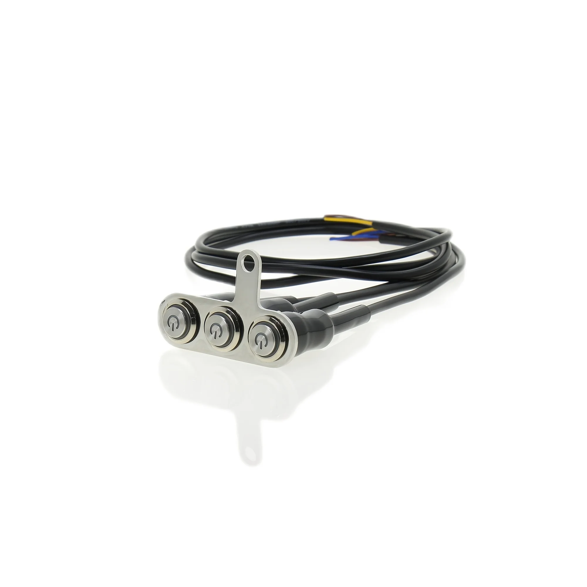 3-in-1 LED Motorcycle Handlebar Switch, Self-Locking, 12V/24V Modification, LED Bracket Control Button, 3 Switches