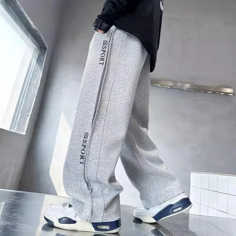 

Весенне-осенние дышащие спортивные штаны, детская одежда высокого качества, хлопковые повседневные штаны для мальчиков, детские серые брюки, спортивные штаны