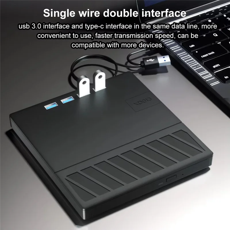 A76F-7-In-1 USB 3.0 Type C External CD DVD RW Optical Drive DVD Player Burner Reader For Windows XP/7/8/10/11 Laptop Desktop