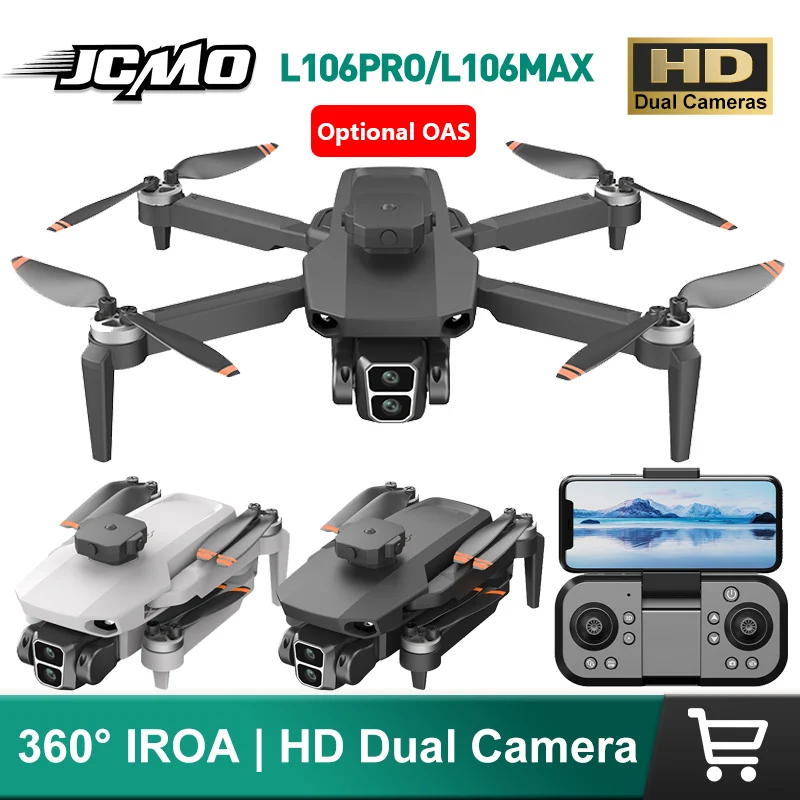 

JCMO L106 MAX Brushless Motor HD Dual Camera 2.4GHz Drone 360° Intelligent Obstacle Avoidance Portable RC Helicopter Toys Gift
