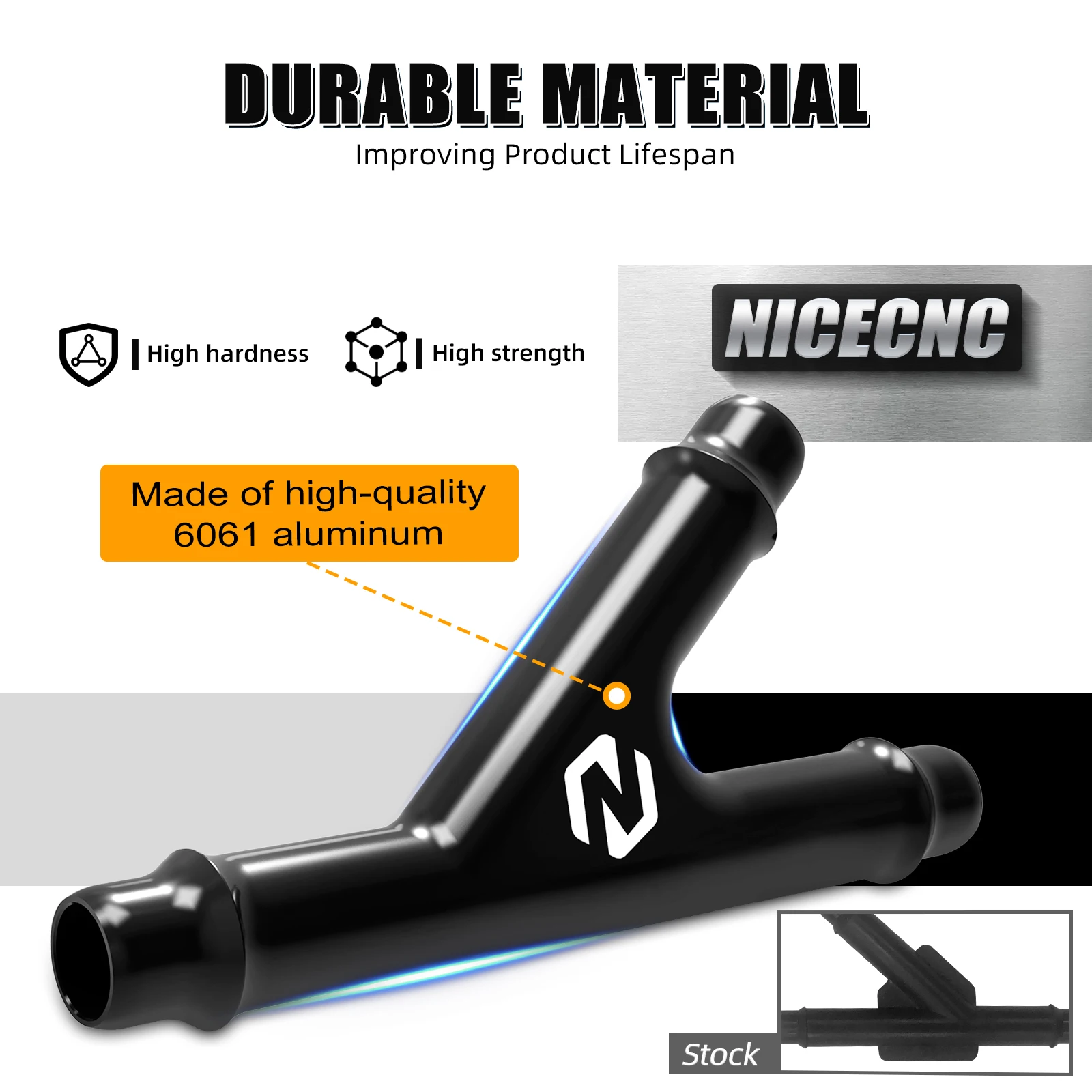 NICECNC Y-Verbindungsstück mit Schlauchklemmen für Can-Am Maverick X3 Outlander Commander Defender Aluminium UTV Zubehör – Detail 2