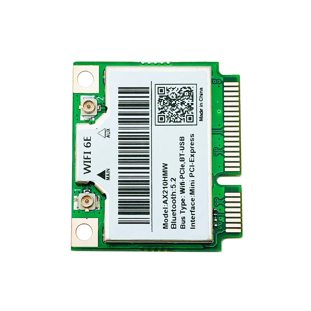 Imagem -03 - Mini Cartão Wifi Pcie para Intel Adaptador sem Fio Bluetooth 5.2 802.11ax 2.4g 5g 6g Ax210 Hmw Ax210 5374mbps Novo