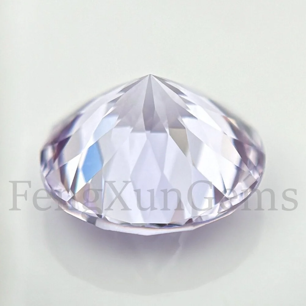 Round Brilliant Cut 5~8mm 100 Faceted Top Quality Machine Cut CZ Lavender Loose Cubic Zirconia Gemstone Zircon Stones  Gem