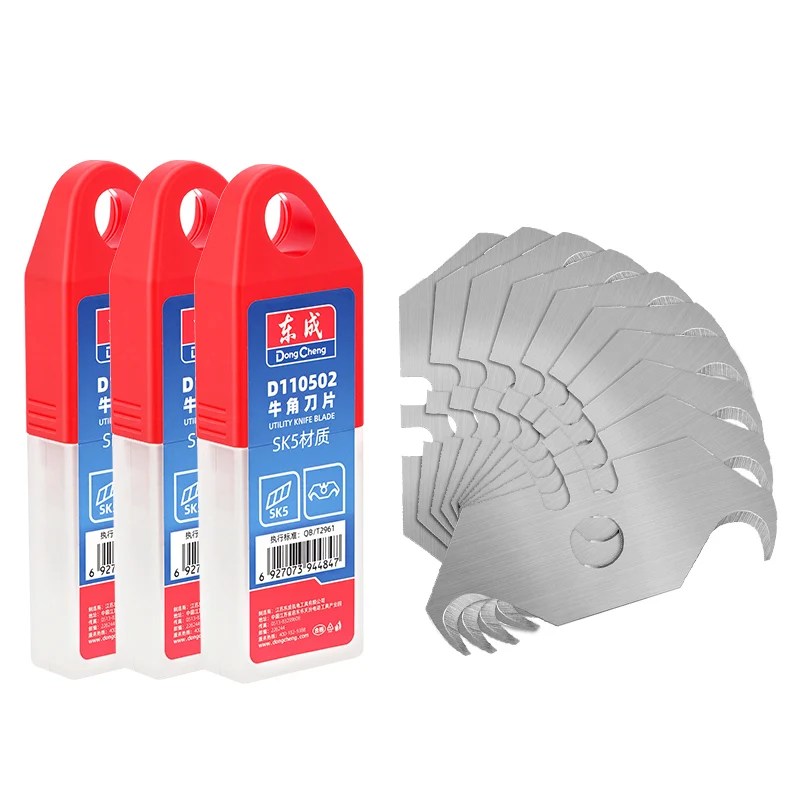 

Hooked Utility Knife Blades (Ox Horn Type) - SK5 High-Carbon Steel, 19mm Width, Curved Design for Cutting of Leather Cables