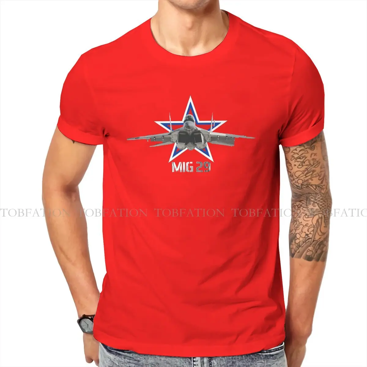 Russian USSR CCCP Fabric TShirt MIG-29 Fulcrum Cockade Air Force  Basic T Shirt Homme Men Tee Shirt Ofertas Big Sale