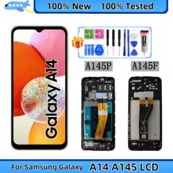 LCD Display Touch Screen Digitizer Assembly Replacement, Samsung Galaxy A14 Lite,A14 4G,SM-A145F, A145P, A145F/DSN, A145M, A145R