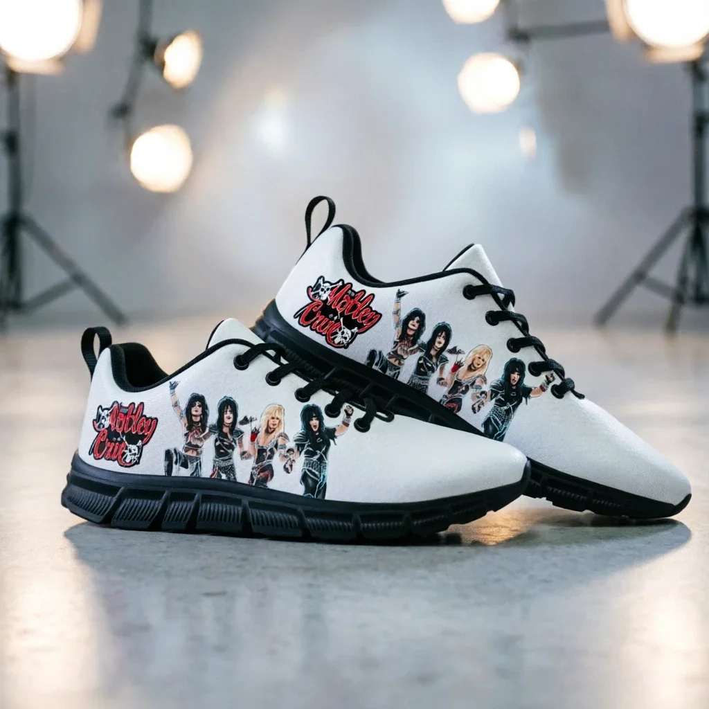 

Band 80S Metal Vintage Mötley Crüe Casual Shoes Men Women Lace Up Canvas Sneakers Custom Rock Gifts
