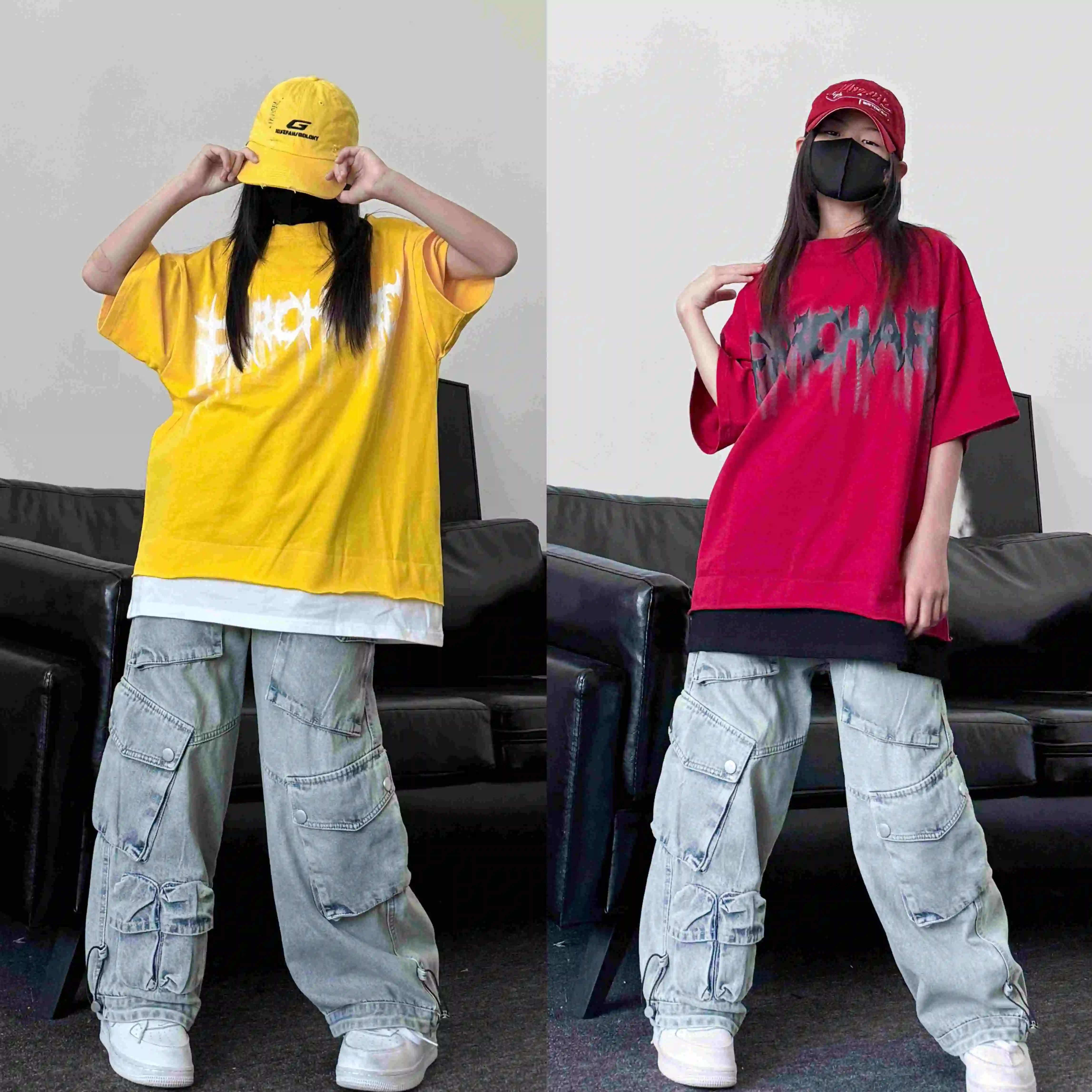 

New Children Hip Hop Dance Costumes For Girls Loose T-Shirt Hiphop Pants Streetwear Boys Modern Jazz Dance Rave Clothes DQS19769