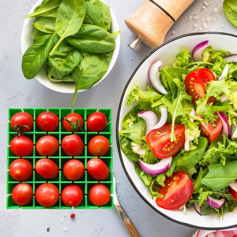 Kirsch-Tomaten schneider Slicer Halb-oder Viertels ch neiden 16 Stück auf einmal Obst behälter halter Cutter für Salat Kinder Kleinkinder Snacks