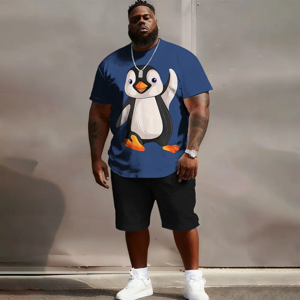 

Мужской комплект с короткими рукавами и короткими рукавами больших размеров S-9xl: Modern Playful — 2 предмета большого и высокого кроя, приятная для кожи ткань