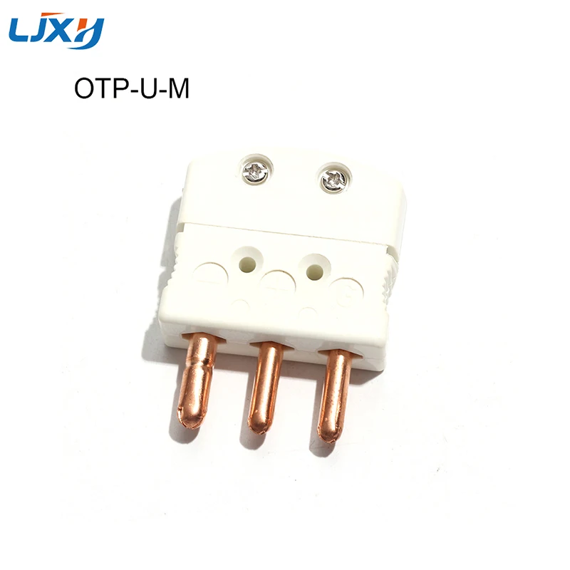 LJXH K-type U-type OTP-K OTP-U 3-Pin Plug and Socket Connector of Male and Female Thermocouple Connector Cylindrical Pin